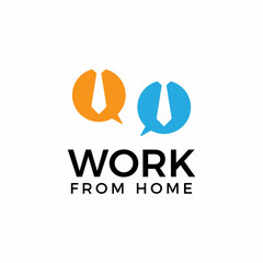 Work from home logo icon.