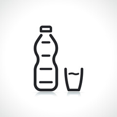 plastic bottle and glass icon