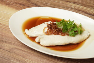 Steam fish with soya sauce