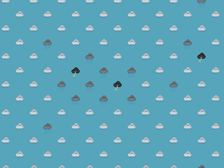 Pixel 8 bit clouds weather background - seamless pattern