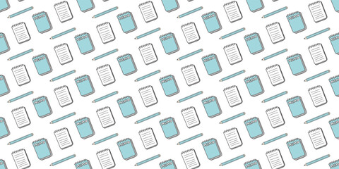 Notepad illustration background. Seamless pattern.Vector. メモ帳のパターン