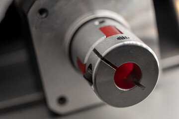 Stepper motor with aluminium coupling macro shot
