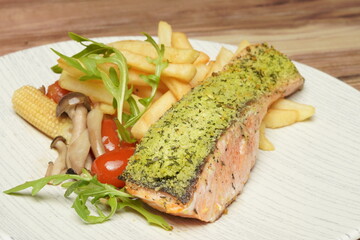 Pan fried salmon