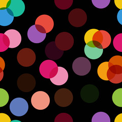 Bokeh effect vector seamless pattern for background, wallpaper, wrapping, packing, and backdrop.