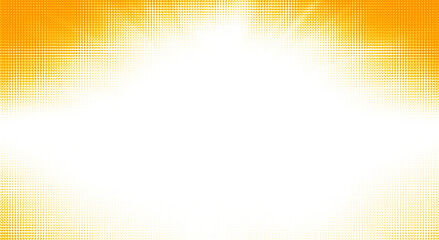 Bright orange halftone frame or explosion.