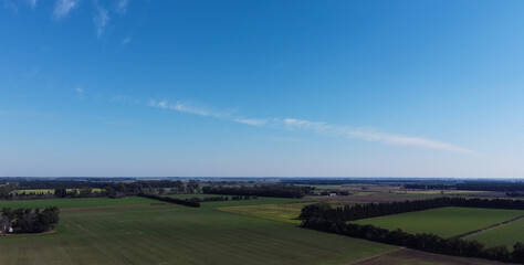 Vista aerea del campo, desde un drone, en San Pedro, Argentina