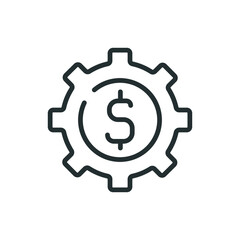 Money management linear icon. Thin line customizable illustration. Contour symbol. Vector isolated outline drawing. Editable stroke