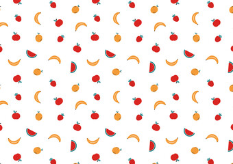 Fruit cartoon pattern wallpaper. Fruit icon vector.