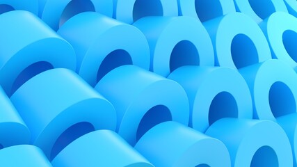 Obraz premium minimal background abstract blue blue cylinders pipes modern 3d render