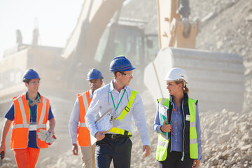 Blurred view of truck in quarry