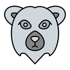 Vector Polar Bear Filled Outline Icon Design