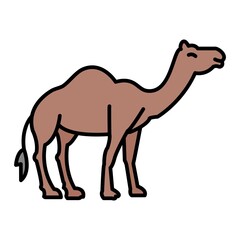 Vector Camel Filled Outline Icon Design