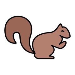 Vector Squirrel Filled Outline Icon Design