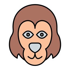 Vector Orangutan Filled Outline Icon Design