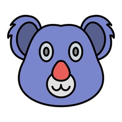 Vector Koala Filled Outline Icon Design