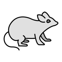 Vector Rat Filled Outline Icon Design