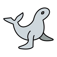 Vector Seal Filled Outline Icon Design