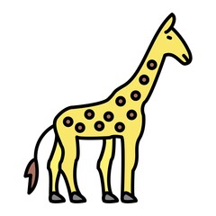 Vector Giraffe Filled Outline Icon Design