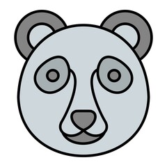 Vector Panda Filled Outline Icon Design