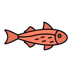 Vector Salmon Filled Outline Icon Design