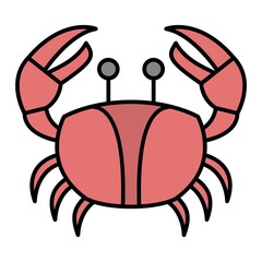 Vector Crab Filled Outline Icon Design