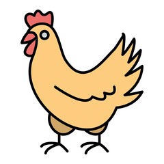 Vector Chicken Filled Outline Icon Design