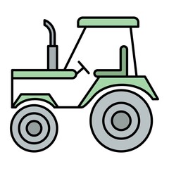 Vector Tractor Filled Outline Icon Design