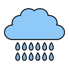 Vector Rain Filled Outline Icon Design