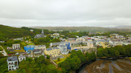 The skyline of the historic market town of Clifden in Ireland © Nigel