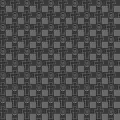 Halloween vector seamless pattern with scary elements