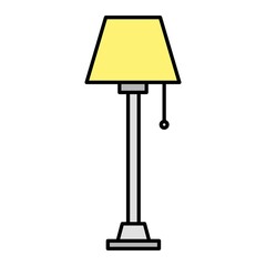 Vector Floor Lamp Filled Outline Icon Design