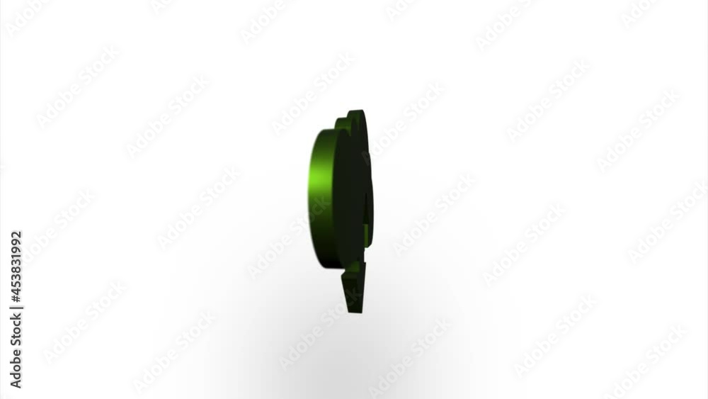 Poster Green cloud download and upload icon flipping, rotation. Elegant 3d realistic light render. Seamless loop animation video