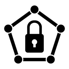 Vector Protected Network Glyph Icon Design