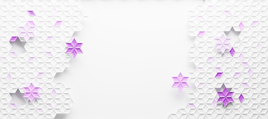 Abstract and Illustration of white box or cube background,light and shadow with free space, 3D rendering and copy space.