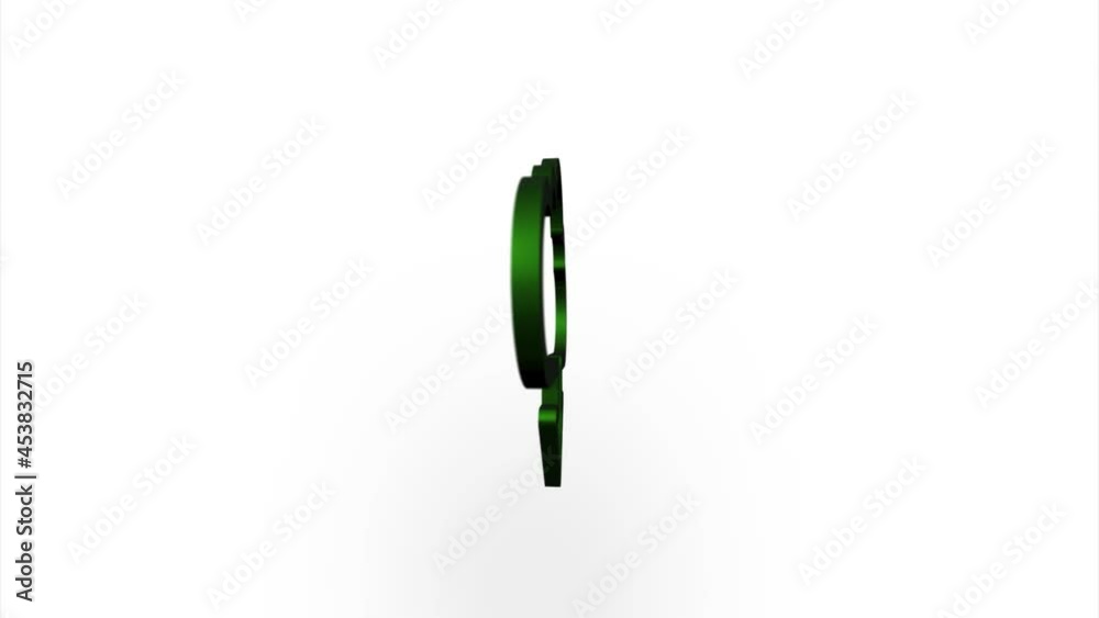 Aufkleber green cloud download icon flipping, rotation. elegant 3d realistic light render. seamless loop anima