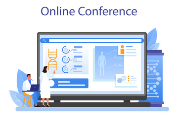 Geneticist online service or platform. Medicine and science technology