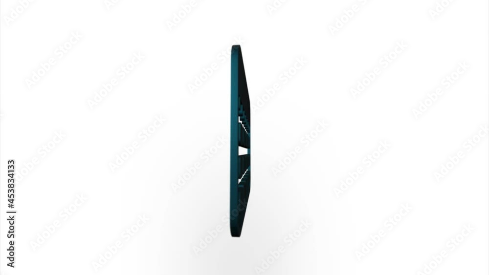 Fototapete blue calendar icon flipping, rotation. elegant 3d realistic light render. seamless loop animation vi