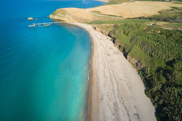 Obraz na płótnie Canvas aerial view of the paradisiacal beach of Punta Aderci Abruzzo