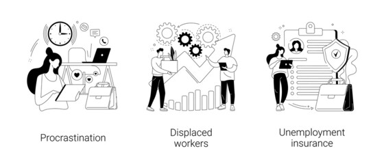 Business termination abstract concept vector illustrations.