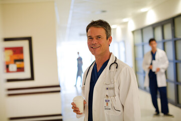 Doctor smiling in hospital