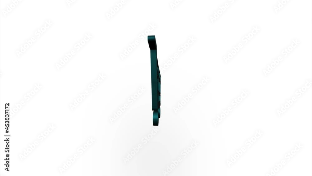 Fototapete green shopping cart icon flipping, rotation. elegant 3d realistic light render. seamless loop animat