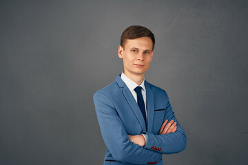 business man in blue suit professional manager executive