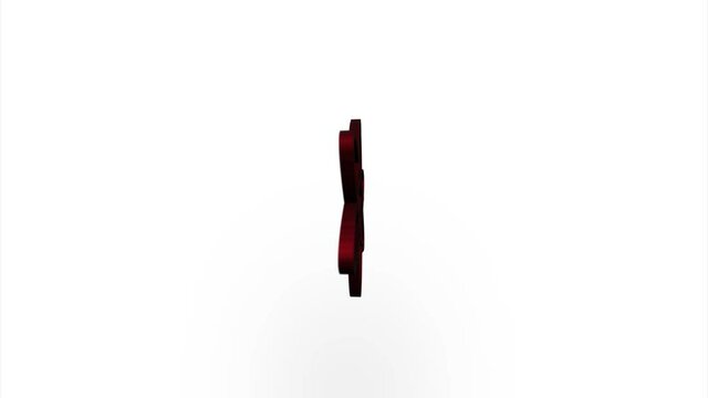 Red agnosticism symbol icon flipping, rotation. Elegant 3d realistic light render. Seamless loop animation video
