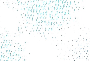 Light blue vector background with gender symbols.