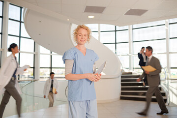Portrait of smiling nurse in hospital