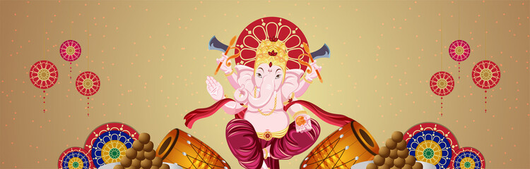 Obraz na płótnie Canvas Indian religion festival happy ganesh chaturthi celebration background