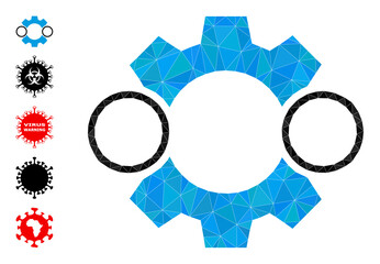 Triangle nanobot polygonal 2d illustration, and similar icons. Nanobot is filled with triangles. Low-poly nanobot constructed with randomized filled triangles.