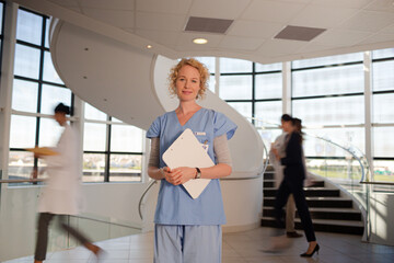 Portrait of smiling nurse in hospital