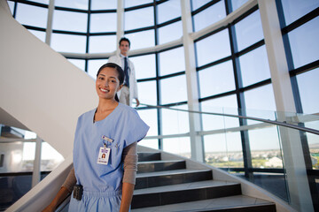 Portrait of smiling nurse in hospital