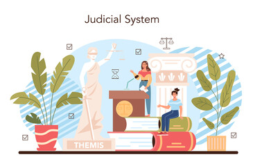 Law class concept. Punishment and judgement education. Jurisprudence school